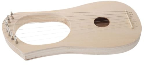 Holzleierharfe 7-saitig Bausatz für Musik und Dekoration, Beige | Holz und Metall, 1 Satz mit Solider Konstruktion und Einfacher Montage, für Anfänger und Profimusiker