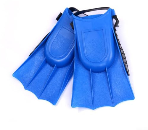 Pinne da nuoto regolabili per allenamento, con fondo antiscivolo, per piscina, immersioni, nuoto, 14-18,5 cm (blu)