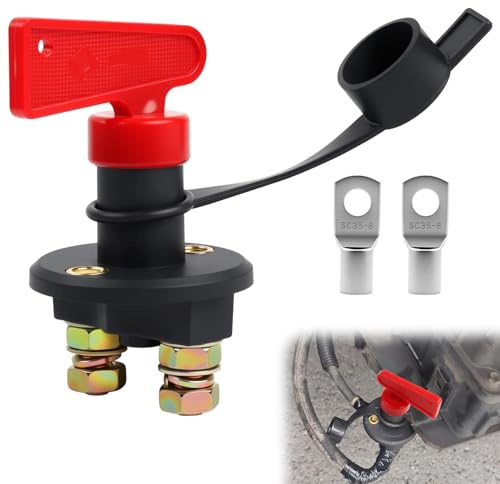 Batterieschalter 12V / 24V,Auto Batterie Trennschalter,Hauptschalter mit 2 Abnehmbaren Schlüsseln,Batteriehauptschalter für Fahrzeug Boot Auto