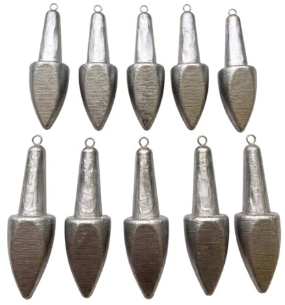 Generico Kit 10 Piombi da Pesca Mare Bolentino Sporten con Gancio Inox Piombo Surf Casting Pesca a Fondo PM Fishing 80-100-125-150 gr Surfcasting Pesca dalla Barca (10pz 100grammi)