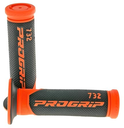 Pro Grip PROGRIP 732 Road - schwarz/orange [Ø 22mm] | Set: 2 Griffgrößen, stabile Innenhülse, PROGRIP Road Ø 22+24mm; kompatibel mit Rollern, Mopeds und Motorrädern mit Drehgas.