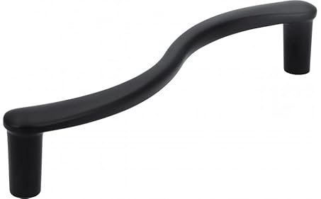 SIRO Möbelgriff Siegburg, Design, Druckguss schwarz matt pulverbeschichtet, 141 mm x 26 mm x 25 mm, LA 128 mm, 940-141PB12