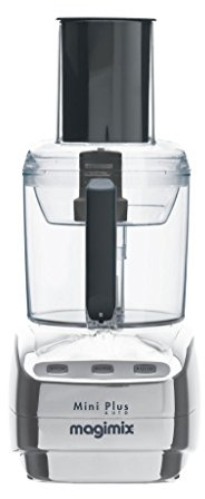 Magimix Mini Plus Zilver/Zwart Robot Culinaire 9.7 livres 400W Sécurité Verrou Acier Inoxydable Hachage Lavage à la main