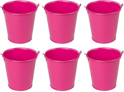 HRB Metalleimer, Eimer lackiert, Dekoeimer, Pflanztopf Blecheimer (0,5 Liter, 6 Stück)