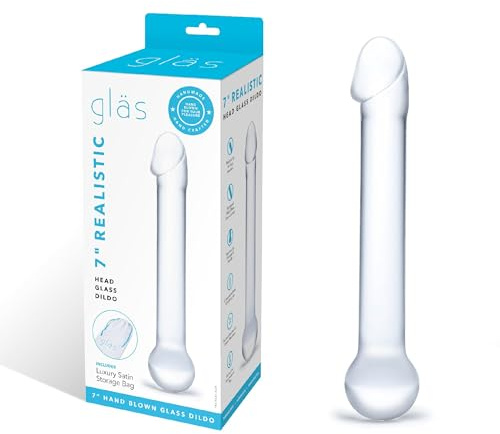 Glas Realistic Head Godemichet en Verre Transparent