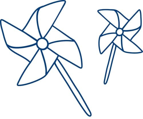 CLICKANDPRINT Aufkleber » Windräder, 20x16,4cm, Blau • Dekoaufkleber / Autoaufkleber / Sticker / Decal / Vinyl