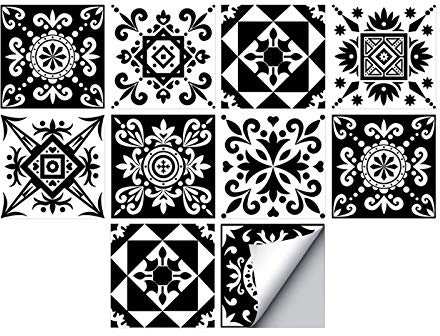 Andiker 20 Pezzi Adesivi per Piastrelle 15cm x 15cm, Impermeabile Rivestimento per Piastrelle PVC Miste per Cucina, Soggiorno, Piastrelle da Muro Adesive, Decorazione Autoadesiva Bagno (20)