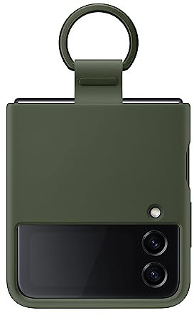Samsung Silicone Cover with Ring Custodia Pieghevole con Anello per Galaxy Z Flip4, Khaki