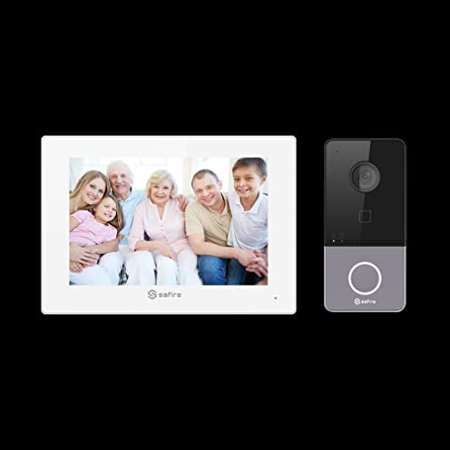 Kit Videocitofono Safire Tecnologia IP & WiFi Include Monitor, Scheda e Lettore MF | PoE standard. App mobile con P2P dalla scheda