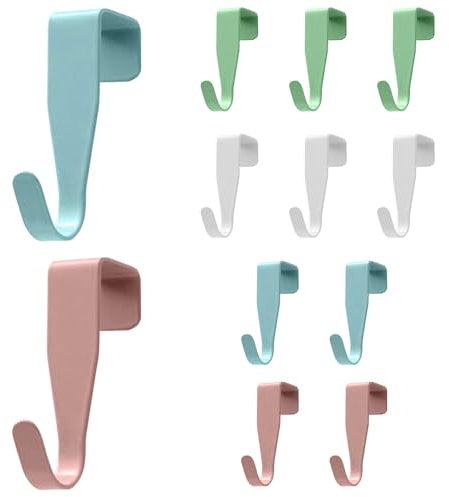 12 Pezzi Ganci,Ganci Colorati per Porta,Ganci per Porta,Ganci appendiabiti, sospensione stabile,ganci per porta,Appendiabiti da Porta,Nessuna necessità di foratura, adatti a le porte standard