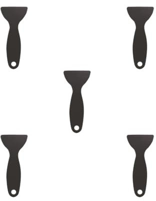 Juego de 5 raspadores de ventana portátiles para limpieza de vidrio, remoción manual de papel pintado de pared para el hogar, color negro