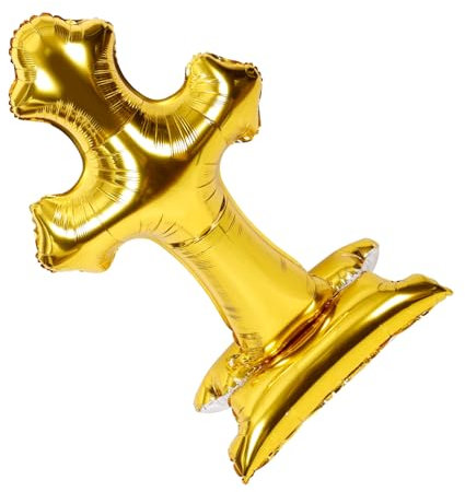 PRETYZOOM Tauf-Eucharistie-Ballons Ballonständer Ballon zur Erstkommunion Kreuzballons zur Taufe wand polsterung easter decoration Luftballons aus Aluminiumfolie Luftballons zur Taufe Golden