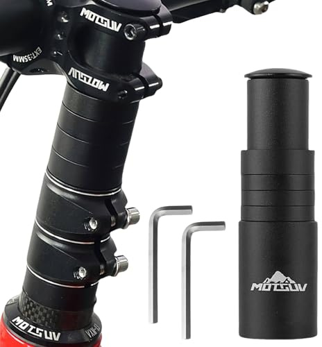 AMFUN Lenkererhöhung Fahrrad, Fahrrad Vorbau Höhenadapter Lenkererhöhung, Mountainbike Lenker mit 2 Sechskantschlüsseln für 28,6 mm Gabel, Schwarz