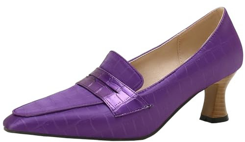 XIEPP Scarpe da donna con tacco medio, Lilla, 42 EU