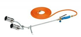 CFH Doppelbrenner GT 8000 im Set Plus 3 Feuerzeuge und Druckregler mit Schlauchbruchsicherung Plus Miniwasserwaage als Dankeschön on Top