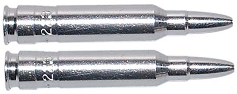 Pufferpatronen .223 Rem Aluminium (2 Stück) - Snap Caps 5.56x45 mm | Dummy Rounds für das Trockentraining, Ladeübungen und Magazinvorgänge - AR-Plattform & Gewehr kompatibel