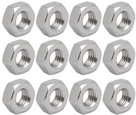 Sourcingmap 12 Stück M10 x 1,5 mm Pitch Metrisches Gewinde Edelstahl 201 links Hand Sechskantmuttern