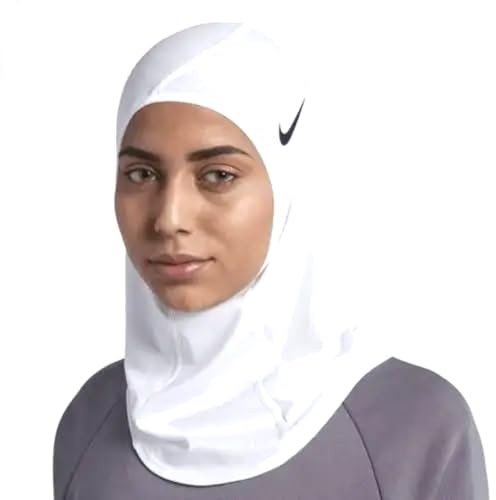 Nike Damen Pro Hijab 2.0 Sport Hijab Trainingskopftuch Running Fitness Training atmungsaktiv, White/Black, M/L