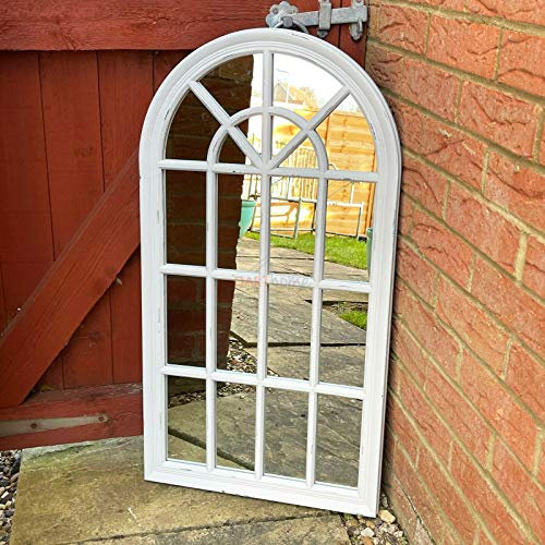 Darthome Wooden Arch Garden 86cm Mirror Gothic Arched Wall Antique Door Wooden Framed