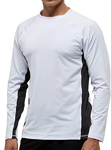 Arcweg Camiseta Deportivas Hombres Rash Guard con Filtro de Protección UPF 50＋Mangas Largas Alta Elasticidad Secado Rápido Surf Natación Verano