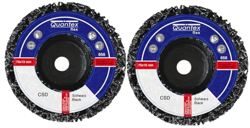 2 Stück Reinigungsscheibe ø: 75 mm, Aufnahme: 10 mm - passendes Zubehör für viele Akku Winkelschleifer und Druckluft-Geräte
