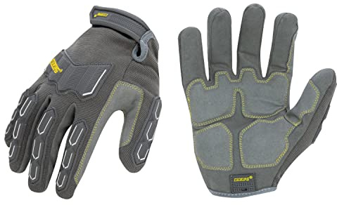 Estwing Impact Resistant Synthetic Leather Palm Work Glove with Anti-Vibration Palm, Medium (EWIMP0609)