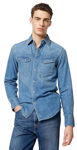 G-STAR Camisa Dakota Slim para Hombre, Azul (faded cricket blue D23616-D252-D891), L