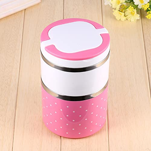 Almacenamiento de Cocina, Aislamiento Termo Fiambrera Térmica Contenedor de Alimentos Caliente 2 Capas Acero Inoxidable Cocina Hogar Jardinería
