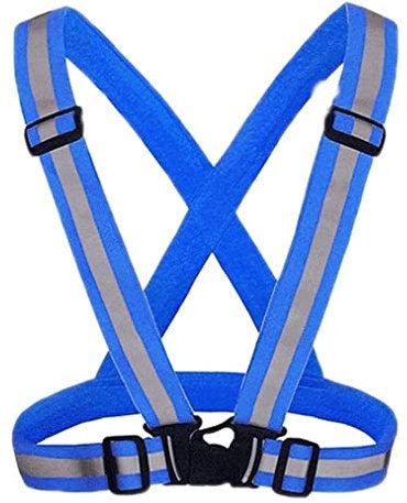 RUTAVM Warnweste Reflektorweste Night Running Reflective Weste, Zum Radfahren, Laufen, Gehen Im Freien, Einstellbare Größenweste Sicherheitsweste (Blue : A, Size : One Size)