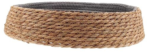 Mipcase Woven Round Pet Sleeping Bed Deep Grey Small Sturdy Cat Sleeping Nest Breathable Dog House Cushion Warm Mat for Indoor Pets