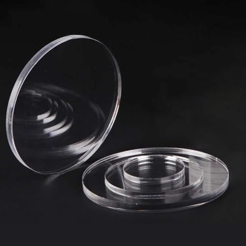 AtHaus® Acrylglas PLEXIGLAS® - Laser-Zuschnitt nach Maß - Rund Ø 450 mm - 2 mm Stärke - Kreiszuschnitt - Glatt polierte, transparente Platte - UV-beständig
