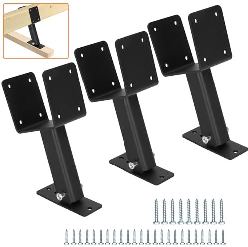 Elevador de techo para pérgola, poste de techo ajustable de 90 grados y kit de montaje de vigas, acero inoxidable 304 resistente, para cenadores, techos, patios, pérgolas, acomoda madera de 4 x 4,