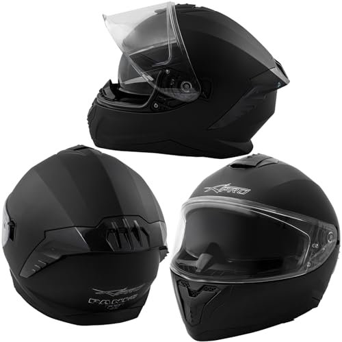 A-Pro Integralhelm Motorradhelm Rollerhelm Innensonnenblende Helm Matt Schwarz L