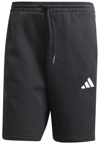 adidas Herren Essential Three Stripes Fleece Short Shorts, Black/White, L