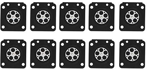 Kadimendium Jeu de Joints à Membrane de Carburateur de Tronçonneuse, 10 Pièces, Pièces de Carburateur ZAMA180, Parfaitement Adaptées à ZAMA C1U MS210 230 250