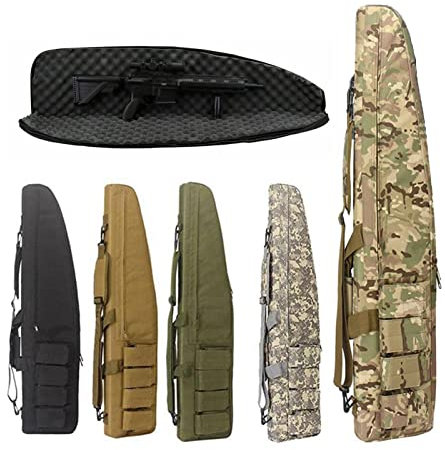 ANSNOW Langer Gewehrkoffer, 28 Zoll, 39 Zoll, 46 Zoll, Weicher Waffenkoffer, Taktische Waffentasche, Gewehrtasche Mit Zielfernrohr, 4 Magazinhaltertaschen Und Verstellbare Schultergurte, Für Jagd Un