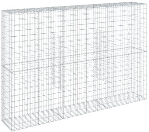 Gecheer Gabionen Wand mit Deckel Steingabionen Gabione Steinkorb 300x50x200 cm Verzinktes Eisen