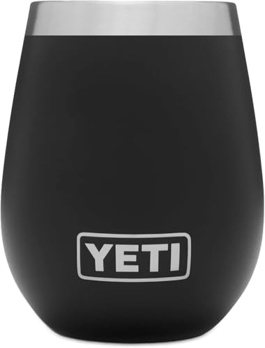YETI Rambler Wine Tumbler, Vacuum Insulated Stainless Steel Tumbler with Magslider Lid, Black, 10 oz (295 ml)