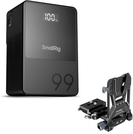 SMALLRIG V Mount Battery VB99, 99Wh / 6800mAh Mini V Lock Batterys with PD 100W USB-C Fast Charging, with V-Mount Battery Plate, for DSLR Camera, Camcorder, Tripod - 5048 | 100W Output, 2H Full Charge, Foldable V Mount for Arca, Camera Battery for Sony FX3 A7IV A7V, for Canon R5 R6 R6V