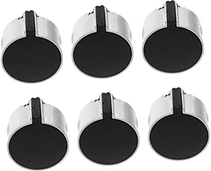 PAMINGONO Set 6 Manopole per Cucina Gas in Acciaio Inossidabile, Pomelli di Controllo Facili da Installare e Antiruggine, per Piano Cottura a Gas di Design Contemporaneo