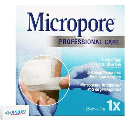 Micropore Professional Care Surgical Tape for Sensative Skin - 1.25cm x 5 Meters