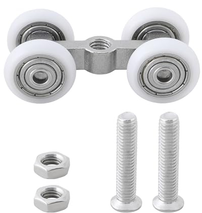 YINETTECH Schiebetür-Rollen, 304 Edelstahl, Kugellager, kleine hängende Radrolle für Zuhause, Schiebetür, Badezimmer, Glastür, 23,5 x 40 x 20 mm, 2 Stück