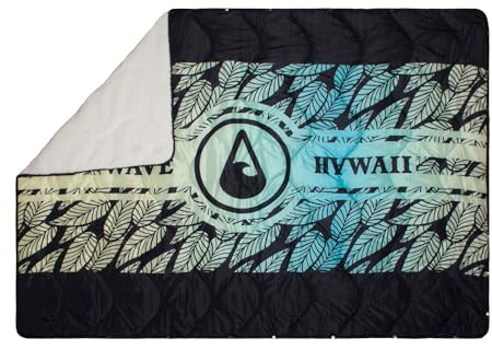 WAVE HAWAII 4-in-1 Multifunc Outdoor-Decke 200 x 140cm I Hochwertige Wasserabweisende Multifunktionsdecke I Picknickdecke, Strandtuch & Reisedecke I Robust, warm & kuschlig I Camping, Vanlife & Garten
