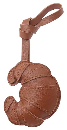 Breloque de sac croissant marron, breloque en forme de pain Fashin pour sac à main, sac à main, accessoires de voiture, breloques clés en polyuréthane