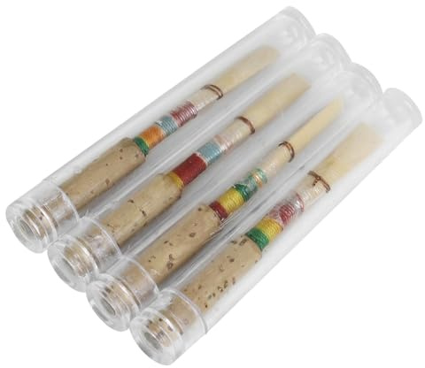 Weiche Oboenpfeifen mit Aufbewahrungsbox, weiches Mundstück, natürliche Pfeifen, Musikinstrument, Ersatzteil, dauerhafte Oboe, 4 Stück
