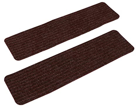 Lurrose 2pcs Self-adhesive Stair Step Mats Non-skid Polyester Carpet for Stair Runner Use in Household