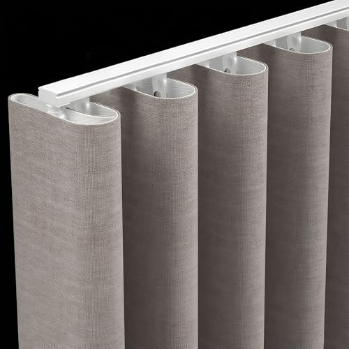 Set di bastone per tenda ondulato robusto, 70-630 cm, regolabile, in alluminio, per tenda oscurante, asta scorrevole per montaggio a parete/soffitto (190 cm, 2 x 95 cm)