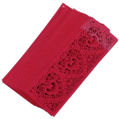 RORPOIR 50 Envoltorios de Papel Rojo para Velas Electrónicas Diseño de Corazón, Material Papel, Crean Ambiente Cálido y Dispersan Luz para Decoración Elegante