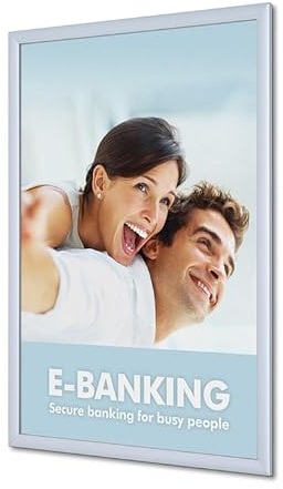 Klapprahmen A2 20mm Plakatrahmen Wechselrahmen Alu Klapprahmen DIN A2, Ecken:auf Gehrung (spitz)