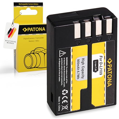 PATONA Batteria D-Li109 ricambio per Pentax Li109, Li-109 batterie 900mAh compatibile con Pentax K-R, K-30, K-50, K-70, K-500, K-2, K-S2, K-S1